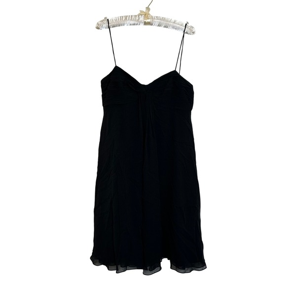 Armani Collezioni Silk Chiffon‎ Cocktail Dress US Size 8 EU 44 Black Party NEW - Picture 1 of 13